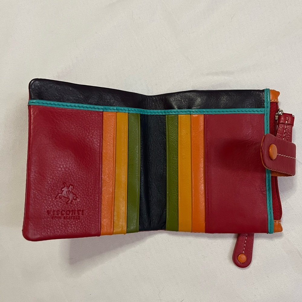 Elegant Red Leather Women's Wallet